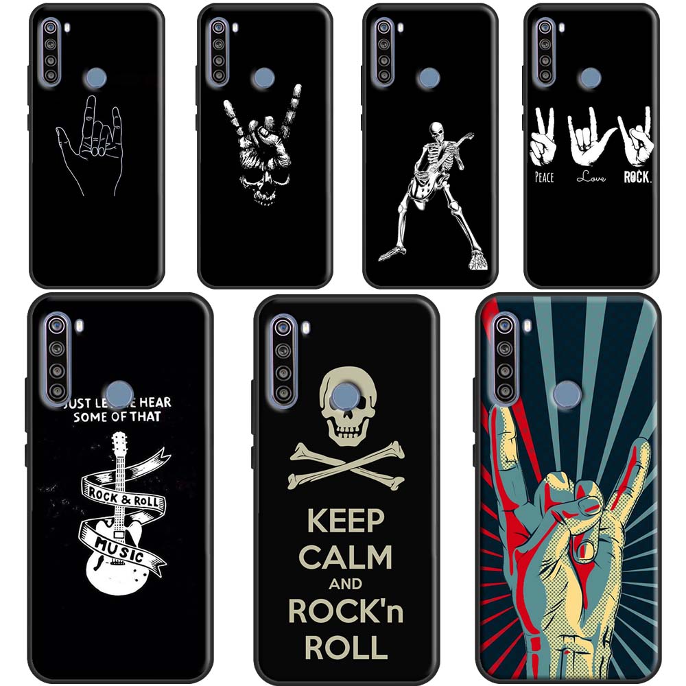 Rock Roll Skull Case For Xiaomi Redmi Note 11 Pro 8 9 10 Pro 9S 10S Cover For Redmi 10 9 9A 9C 9T Coque