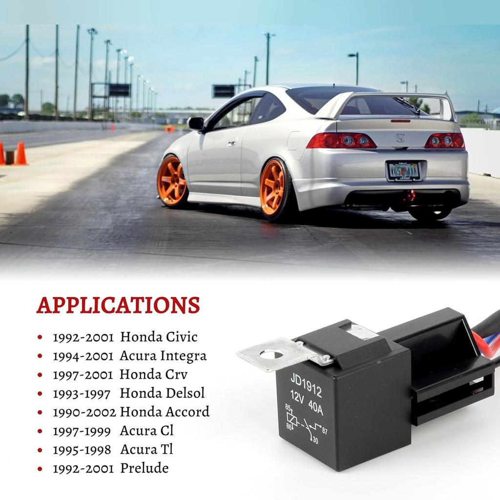 Main Relay Conversion Kit Compatible With 92-01 Civic, 94-01 Integra, 97-01 CRV, 93-97 Delsol, 90-02 Accord, 97-99 A Cura Cl, 95-98 A Cura Tl, 92-01