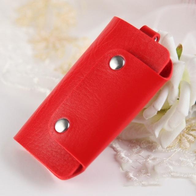 PU Leather Housekeeper Holders Car Keychain Keyring Bag Case Wallet Cover