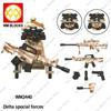 Горячие военные строительные блоки Солдаты спецназа Призраки Фигурки Разбойники Аксессуары Оружие Пистолет Мини-куклы Кирпичики Игрушки