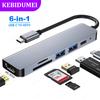 6 в 1 USB C концентраторы Тип C 3.0 адаптер для 4K HDMI SD TF карта PD быстрая зарядка разветвитель USB док-станции концентратор для MacBook компьютер