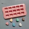 Chocolate Mold 15 Grids 3D Heart-shaped Candy Mold Non-stick Silicone Baking Cake Mold for Home Kitchen