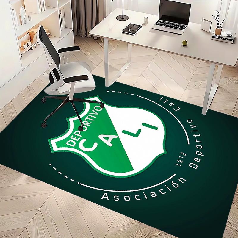 Deportivo Cali LOGO Print Area Rug - Soft, Washable Non-Slip Indoor Mat for Office Chairs, Living Room, Home Office Decorative Rug