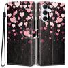Colorful Painting Vegan Leather Flip Phone Case For Samsung Galaxy A36 5G, Wallet Card Slot Kickstand With Lanyard Protective Cover