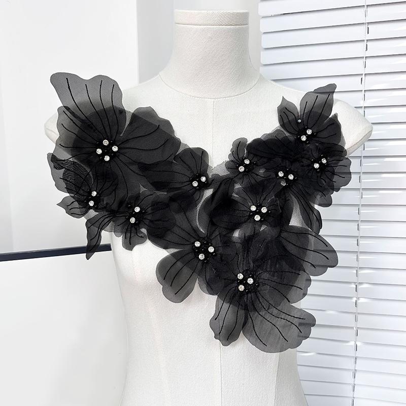 1 шт кружевные цветы одежда аксессуары тканевые украшения нашивка швейные принадлежности сетчатые цветы тканевые нашивки своими руками 4 цвета