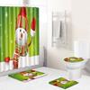 Christmas Bathroom Shower Curtain Four-Piece Combination Floor Mat Bathroom Water Absorbent Non-Slip Door Mat Bedroom Carpet