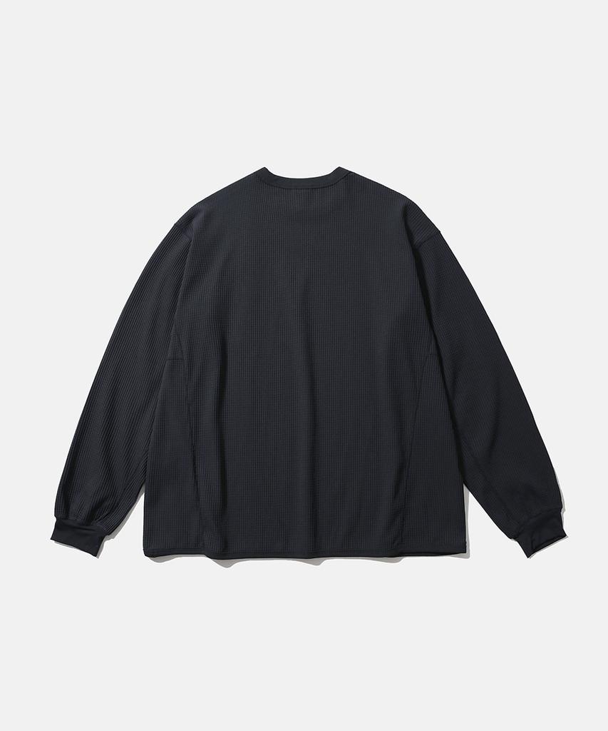 MOIF [Aw26] Продвинутая вафельная футболка с длинным рукавом / Угольный