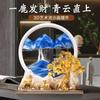 Resin Decorations Wealth Trees Flowing Sand Paintings Entrance Tabletop Decorations Living Room Wine Cabinet Decorations