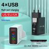 Многопортовое USB-зарядное устройство 45 Вт с цифровым дисплеем - 3,1 А, штекер EU/US/UK