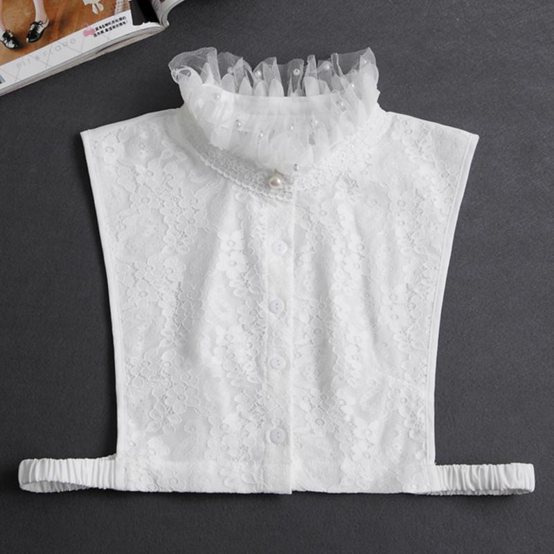 Fashion White Fake Collar Women Detachable Collars Black Woman False Collar Lace Removable Half Shirts Tie Top Collars Decor