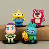 Charming Pink Bear Rabbit Alien Cartoon Figurines Pvc Anime Characters 8cm Set