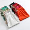 Women Pants Elastic Waist Adjustable Drawstring Solid Color Loose Fit Casual Trousers Wide Leg