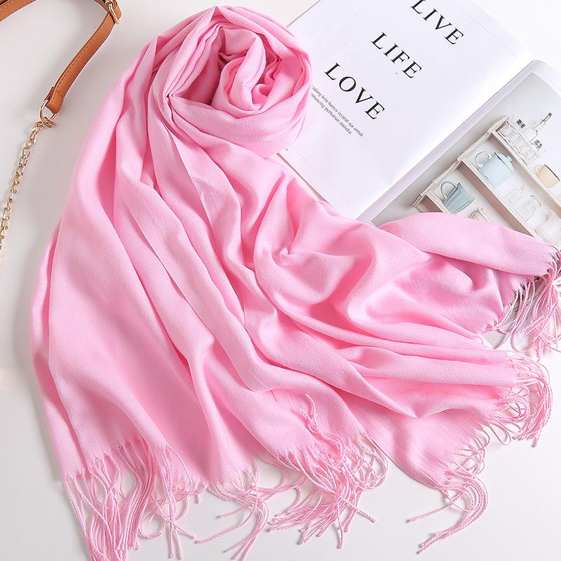 Осенне-зимний новый женский кашемировый шарф, однотонный, имитация кашемира, толстый вышитый кашемировый платок