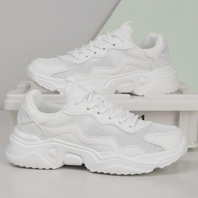 Папины кроссовки в парном стиле Новые всесезонные черно-белые кроссовки на толстой подошве для женщин Универсальные популярные повседневные спортивные кроссовки