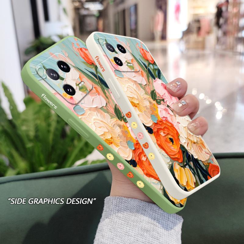 Чехол для телефона с цветами для Xiaomi Mi 15 14 13 13T 12 12X 12T 12S 11 11T 10 10T 9 9T Pro Lite Жидкий силиконовый чехол