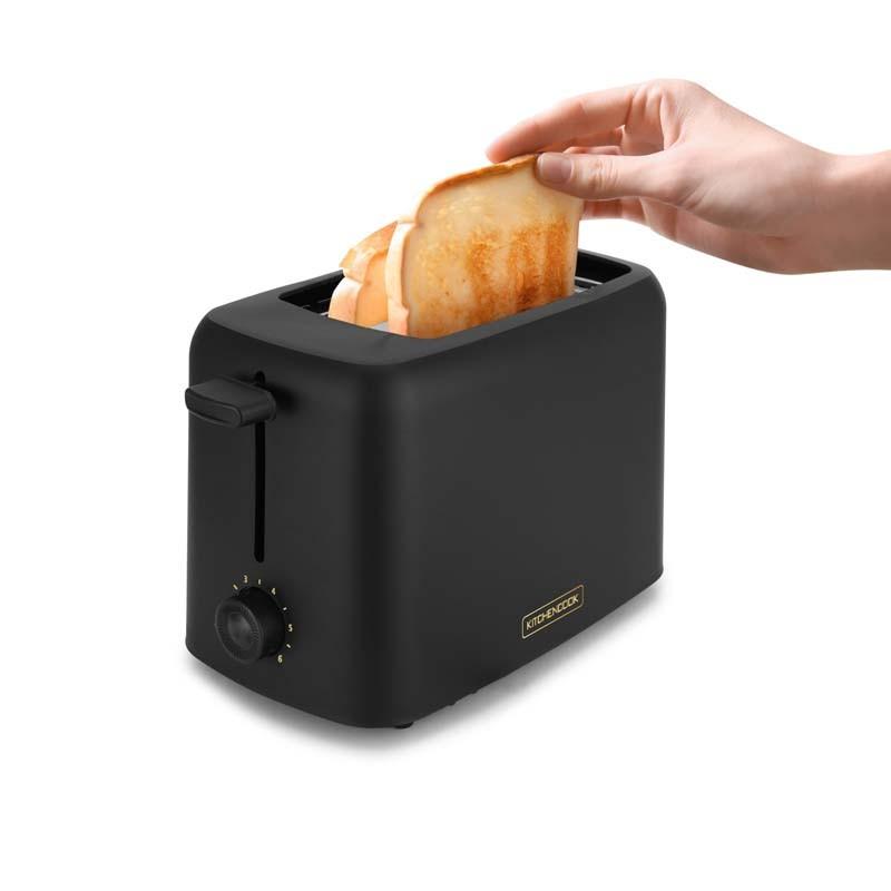 Kitchencook - Matt_toast - Noir Mat - Grille-pain 2 Fentes - 6 Niveaux - 650w