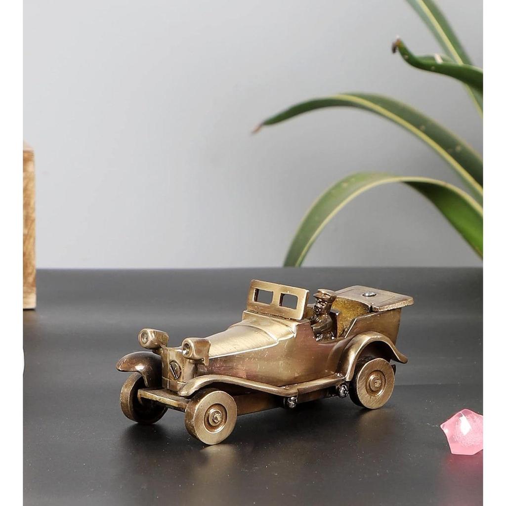 Латунная винтажная статуэтка без крыши без крыши, статуэтка для дома, латунные антикварные экспонаты для дома