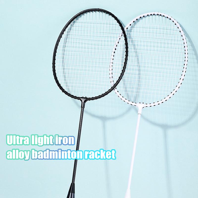 2Pcs Badminton Racket Set Ultralight Split Ferro Alloy Adult Badminton Racket With Bag Attacking And Defending
