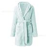 Winter Hooded Home Plush Pajamas Solid Color Warm Bathrobe Women