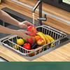 Adjustable Stainless Steel Sink Dish Plate Drain Rack Expandable Drying Basket Fruit Bowl Drainer Holder Kitchen Storage