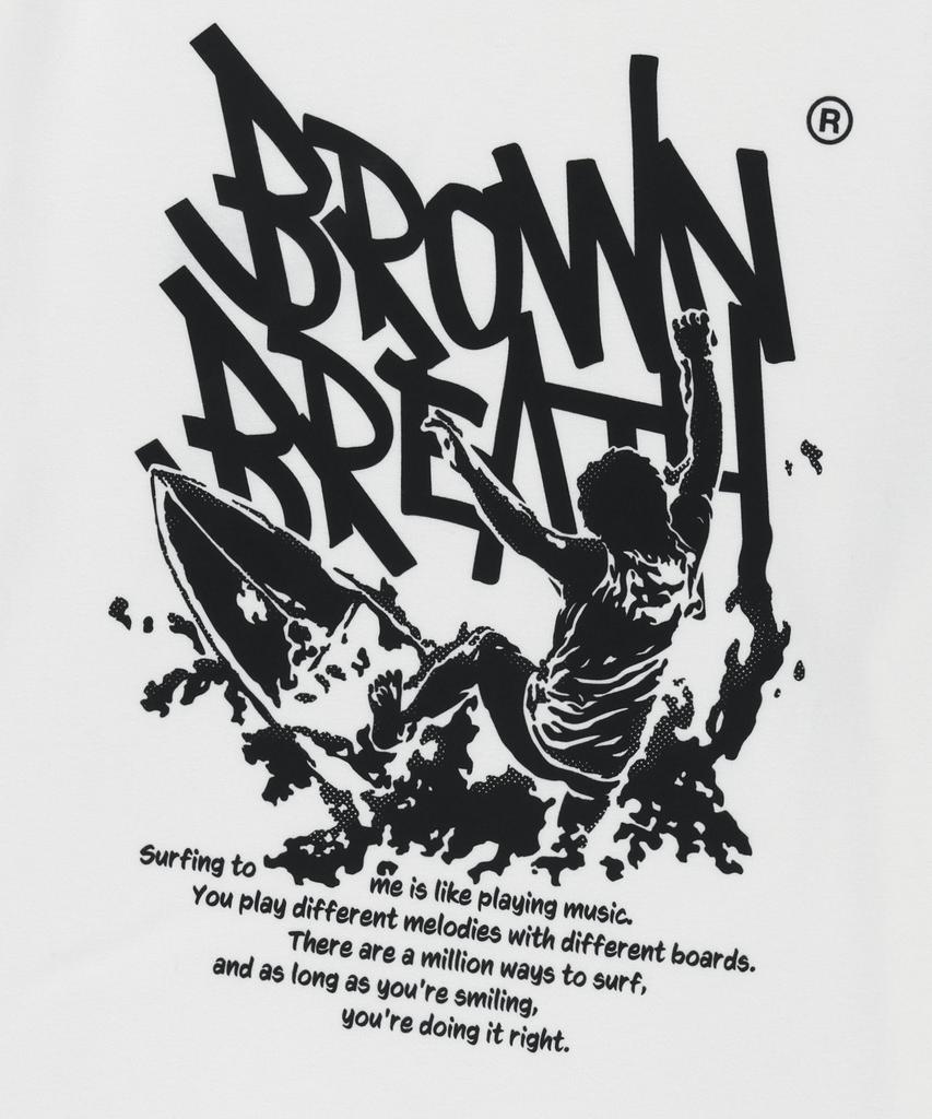 BROWNBREATH Bb Футболка с принтом Surfing Mess Tag - Белая