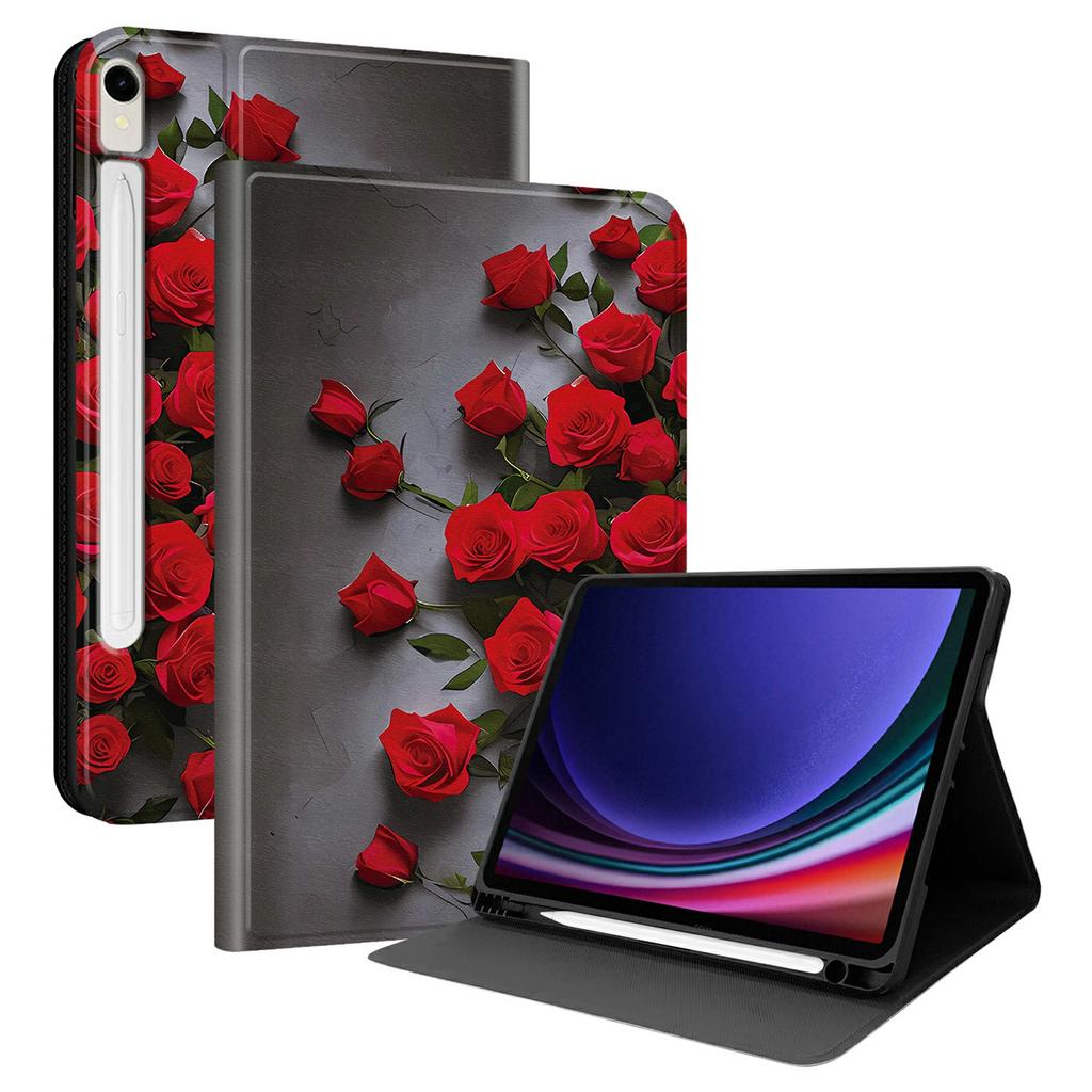 PU Leather Case For Samsung Galaxy Tab S10 Lite/S10 FE/S9 FE/S9 Pattern Print Tablet Cover Stand with Pen Slot (Stylus Not Included)