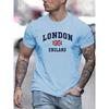 Summer Men's 100% Pure Cotton Casual Loose Fit Plus Size London England Pattern Printed Round Neck Short Sleeved T-shirts