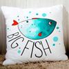 Blue Sea Sail Print Sofa Cushion Cover Pillowcase Home Party Car Bedding