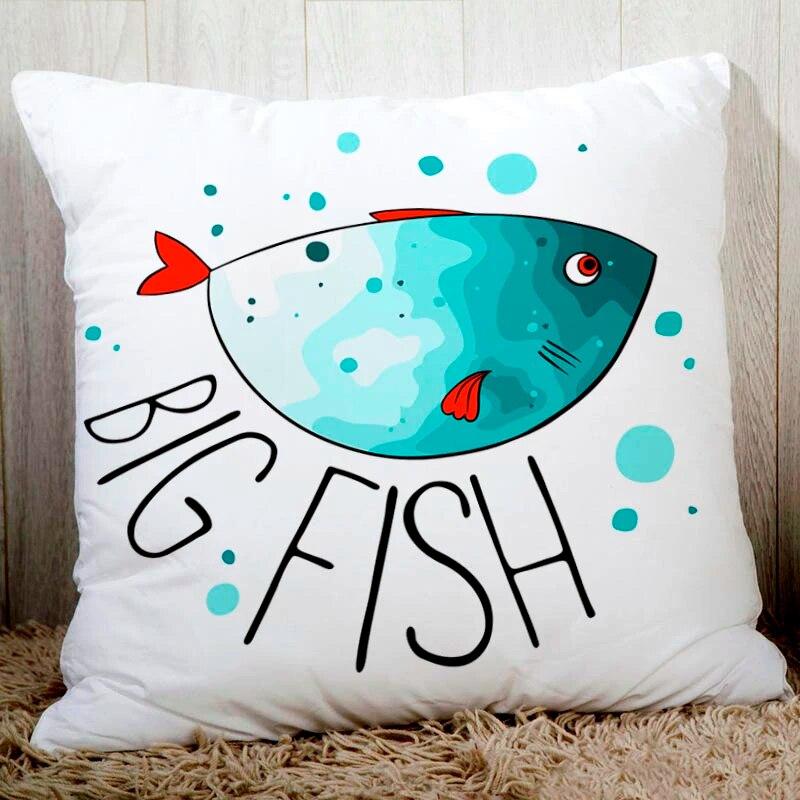 Blue Sea Sail Print Sofa Cushion Cover Pillowcase Home Party Car Bedding