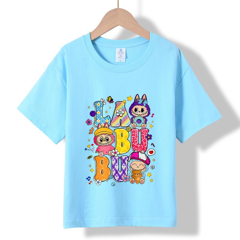 XH53 MINISO 2026 Summer New Printed Cotton Round Neck T-shirt for Children Aged 1-16, Boys and Girls
