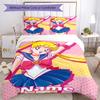 3pcs Custom Name Sailor Moon Bedding Set Duvet Cover Closure Includes 1 Duvet Cover & 2 Pillowcases, Soft and Comfortable for All Seasons.