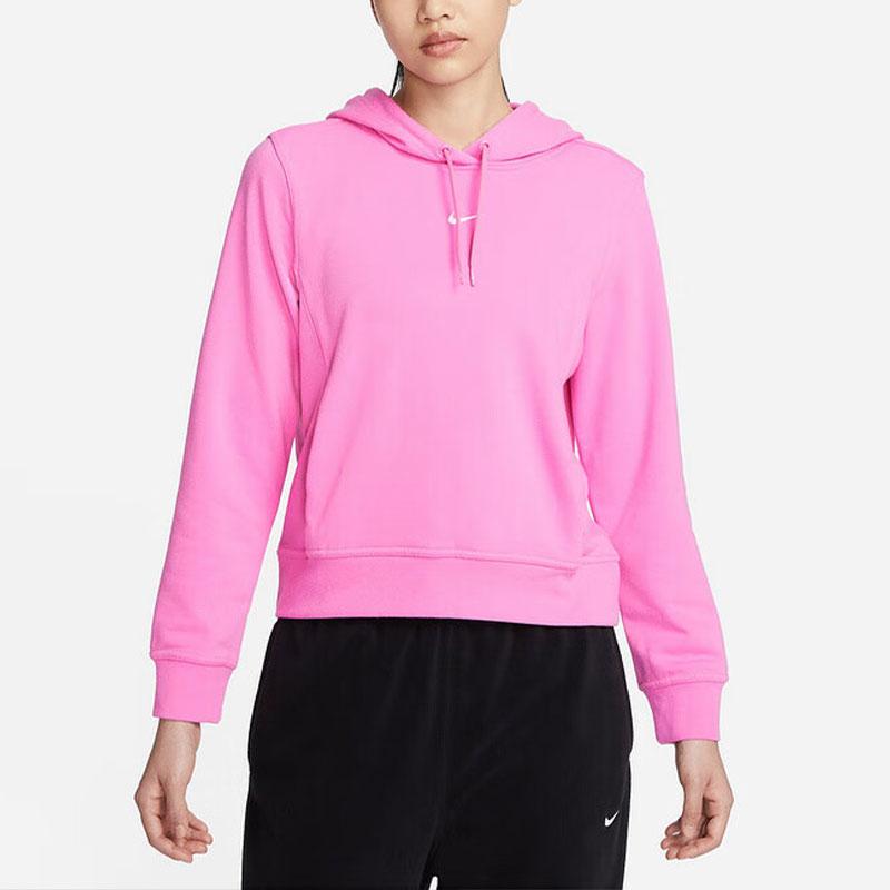 Nike Dri-Fit One однотонный быстросохнущий пуловер с капюшоном женские топы розовый FB5144-675