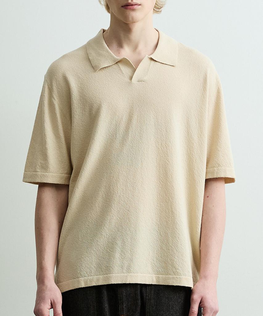 ONNHANS Open Collar Short Sleeve Knit_Light Sand