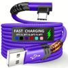 1M Зарядное устройство Type-C Быстрая зарядка, Прямой угол USB на USB-C Кабель для передачи данных Плетеный USB-C Кабель для зарядки