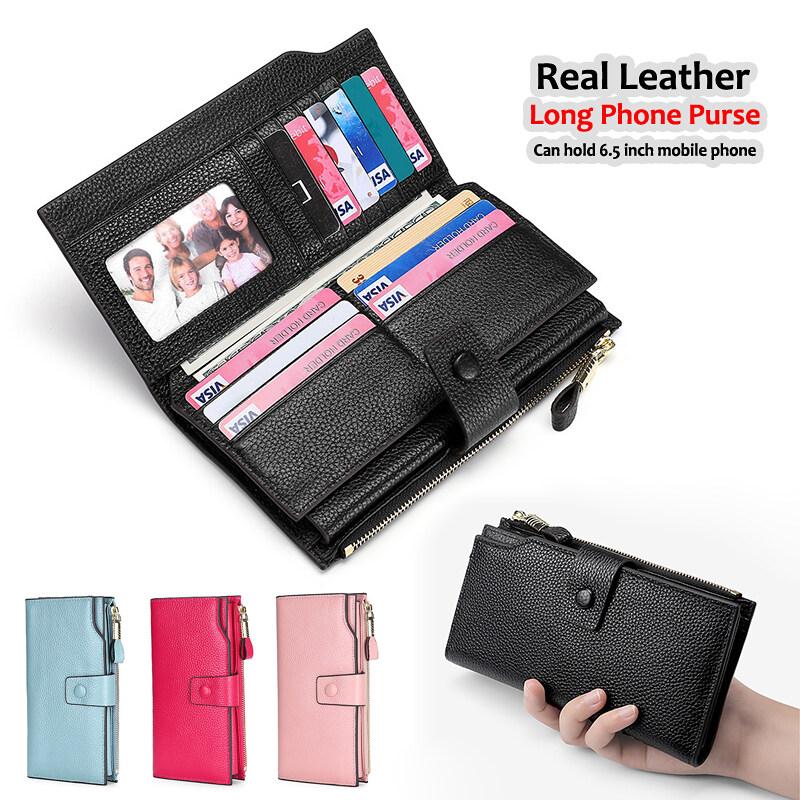 Женский клатч большой емкости с несколькими слотами для карт, RFID-держатель для удостоверения личности кредитной карты, длинные кошельки из натуральной кожи для женской сумки для мобильного телефона, кошелек