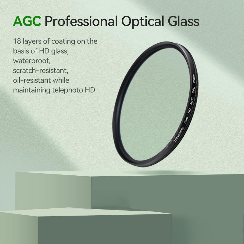7artisans 46-82mm Polarizer Filter 18 Layer Multi Resistant Circular Polarizing Filter(CPL) with HD Optical Glass/Reduce Glare
