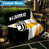 Custom Name Juventus Crest Blanket Lightweight Ideal Bedding Blanket Perfect for Travel, Camping, Living Rooms, Sofas, Christmas gift