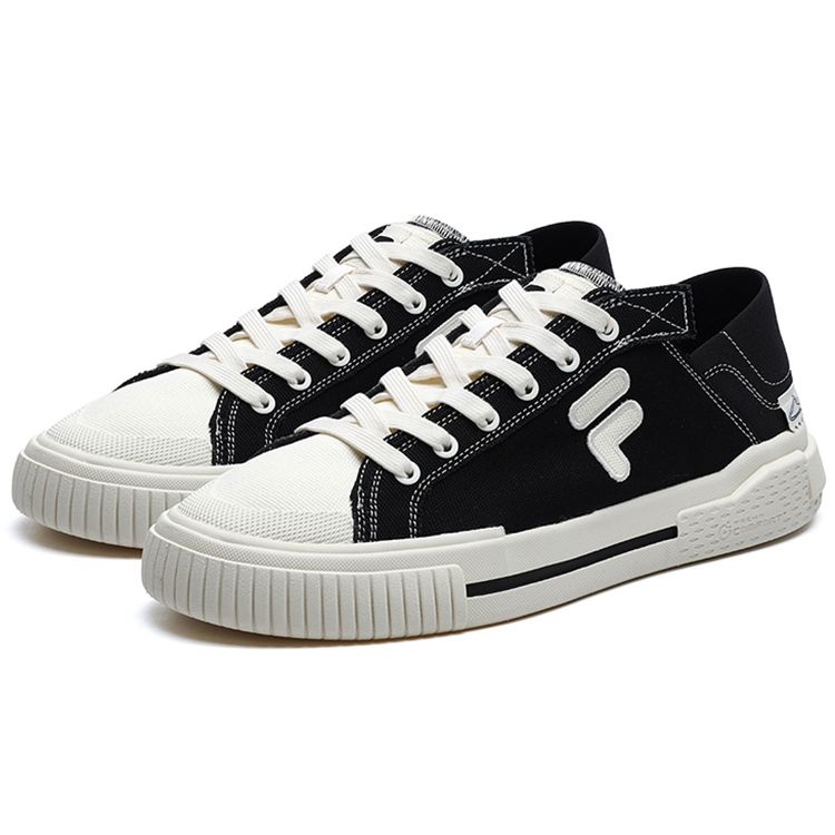 Fila Fusion Кроссовки Wallride DX Повседневные Прочные Легкие Низкие Холщовые Мужские Кроссовки Черно-Белые T12M228203FBA