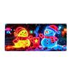 UV Activated Christmas Garage Door Cover Fluorescent 2D Flat Christmas Door Banner Lighted Holiday Cartoon Backdrop for Xmas Indoor Outdoor Wall Decor