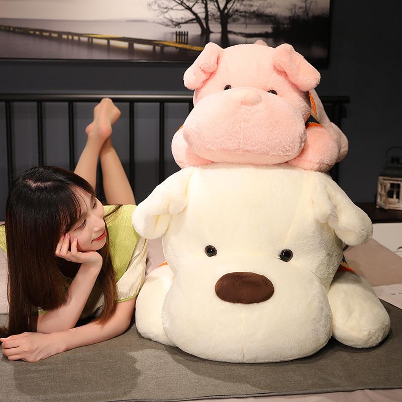 Гигантская 70/100 см лежащая собака в свитере плюшевые игрушки кавайная лежащая хаски подушка мягкие животные куклы мальчики девочки подарок