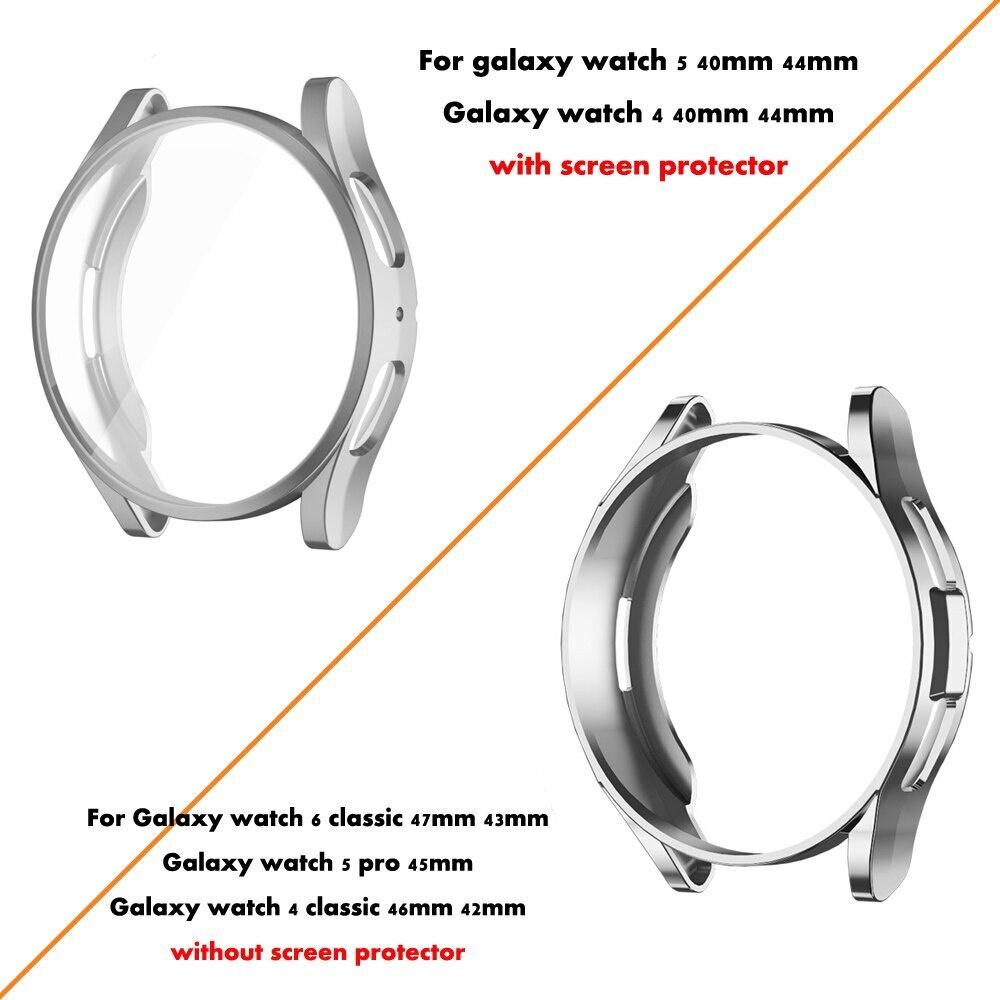 Чехлы для samsung galaxy watch 6 classic 47 мм 43 мм, чехол galaxy watch 6 5 44 мм 40 мм 5 pro 45 мм, мягкий защитный чехол из ТПУ