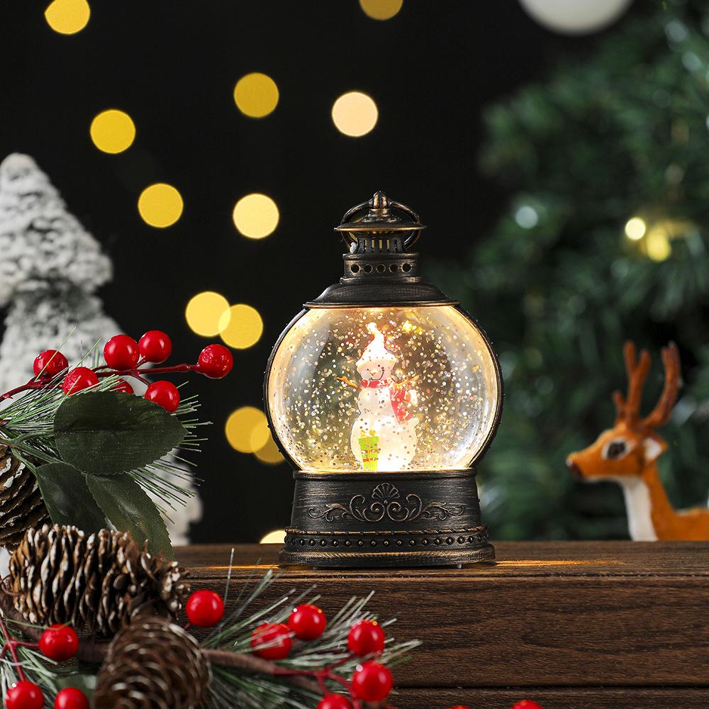 Ретро Рождественский фонарь: Светящаяся бутылка-лампа Санта-Клауса с музыкальными украшениями