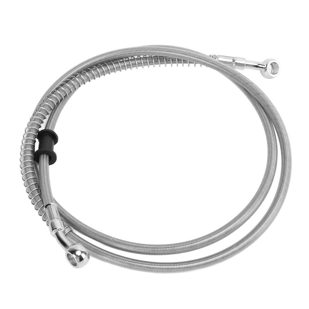 150cm59.1in Motorcycle Brake Line Silver Steel PVC Heat Insulation Universal Motorbike Accessory