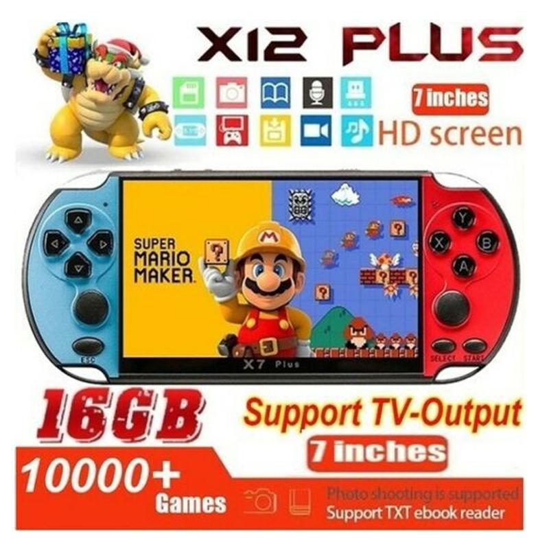 Портативная игровая консоль X12 Plus емкостью 16 ГБ с 10000 классическими ретро-играми видеомузыкальный плеер