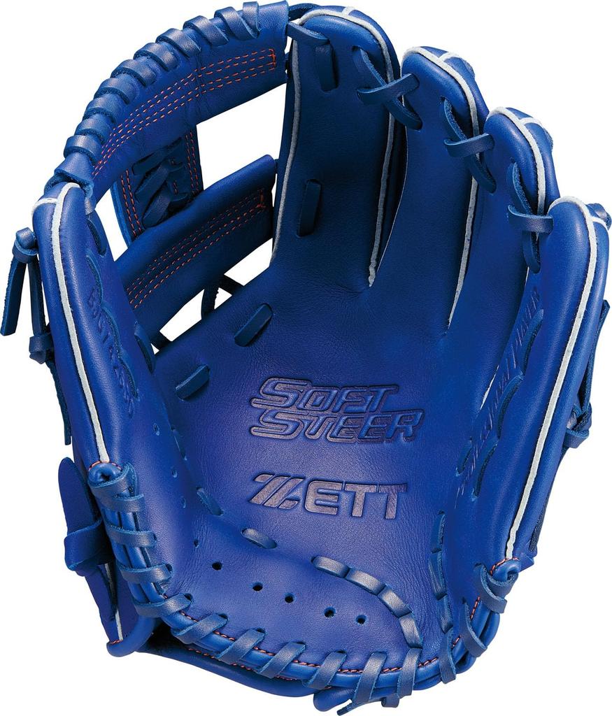 ZETT Youth Baseball Soft Royal Blue BJG742630 Glove, Steer, All-Around, Left-Handed Throw, (2500), Size M,