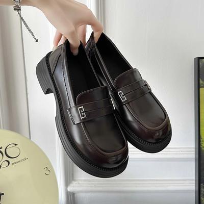 Туфли Мэри Джейн на высоком каблуке, женские, универсальные, на металлической платформе, с толстым каблуком, без застежек, маленькие кожаные туфли для девочек, туфли-лодочки для студентов