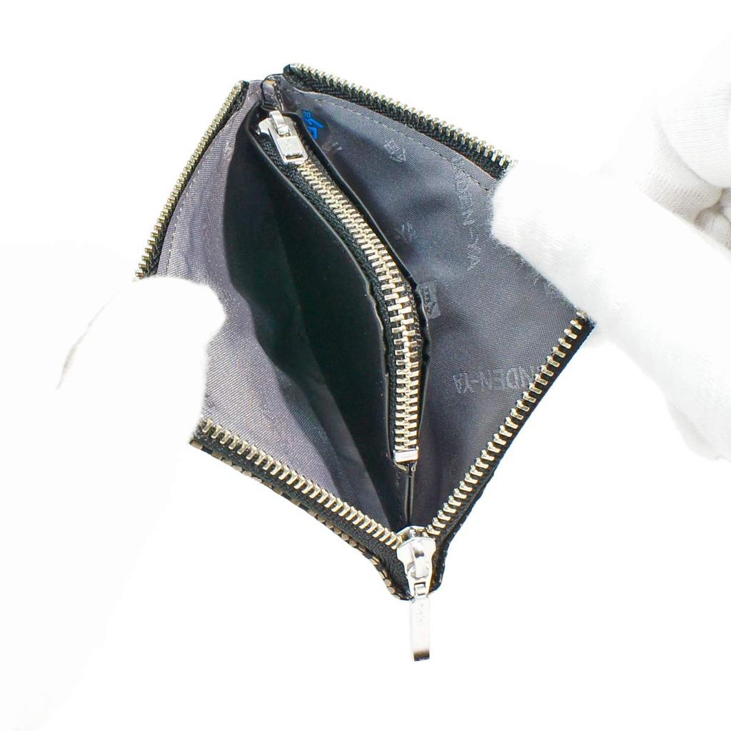 Indenya Inden Кошелек для монет F Кошелек для монет 08 Оленья кожа черный x белый лак мелкий клетчатый узор индивидуальный цвет 1008-11-167