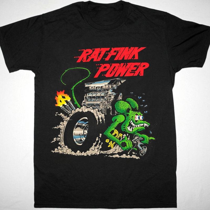 Ed Roth Rat Fink Power Short Sleeve Black All Size Unisex TShirt Unisex T-Shirt