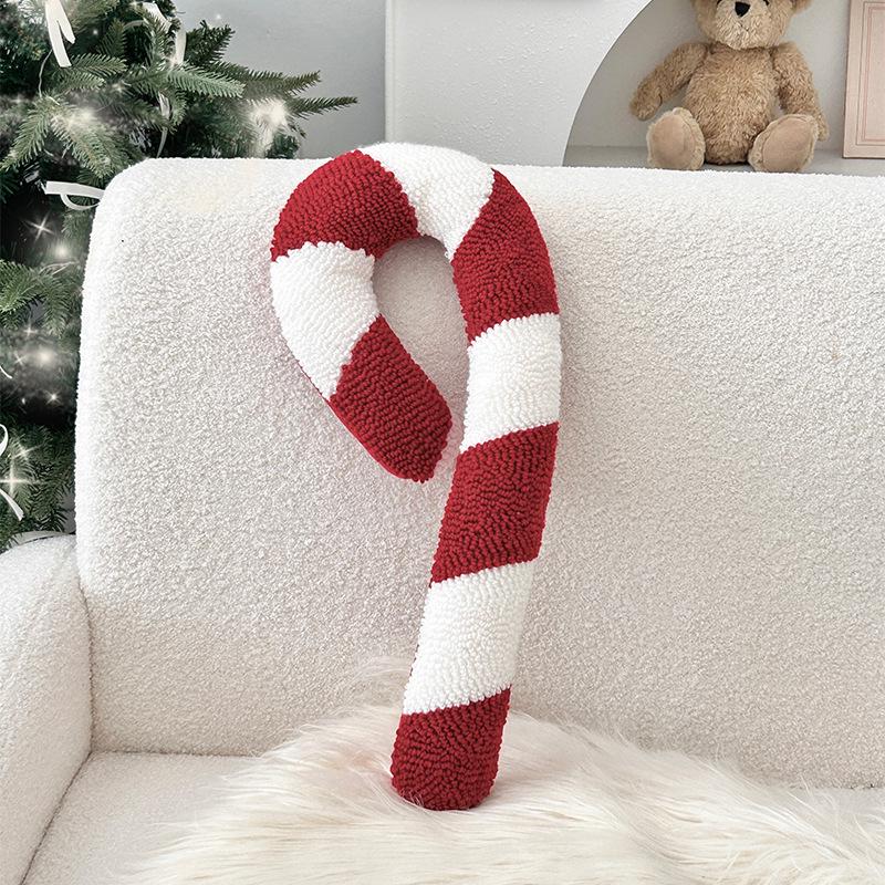 Snowflake Candy Embroidery Christmas Pillow - Creative Irregular Sofa Cushion