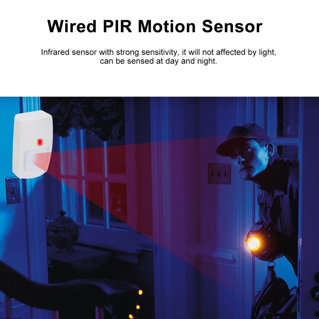 Проводной PIR-датчик движения, материал ABS, инфракрасный датчик движения PIR, встроенная температурная компенсация и защита от помех, подходит для различных